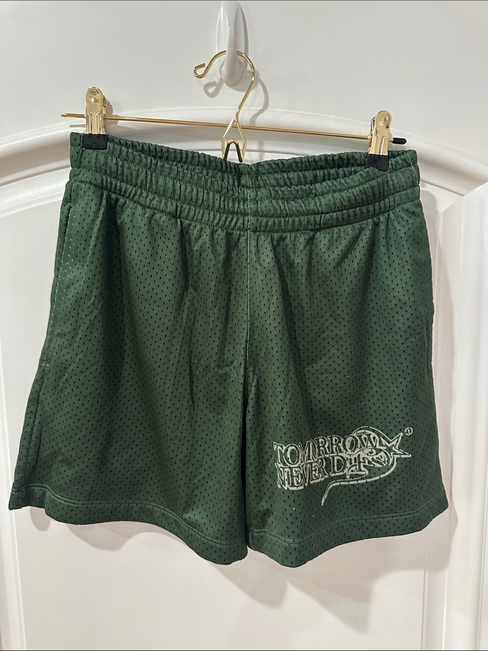 Men's Olive Green Athletic Shorts - Small